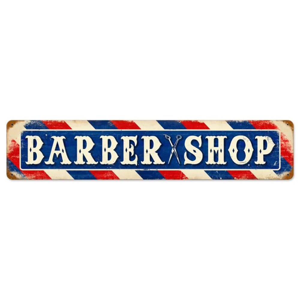 Barber Shop metal sign  6x28 inches  NOT OLD